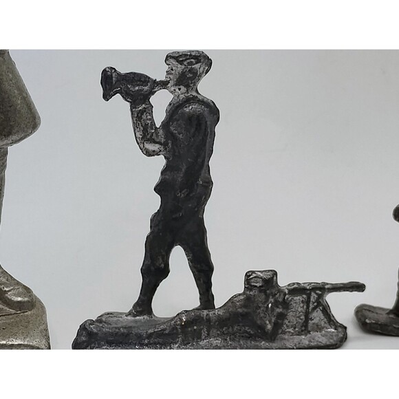 Lot Of 6) 5 Aluminum WWI Soldiers + 1976 Minute Man Revolitionary Bicentennial - Picture 8 of 16